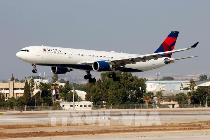 Một máy bay của Hãng hàng không Delta Air Lines. Ảnh: TTXVN phát