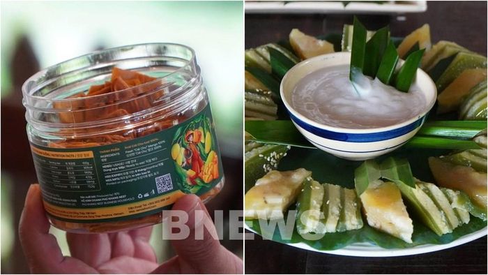Nhiều món ăn thơm ngon chế biến từ xoài. Ảnh: Nhựt An - TTXVN