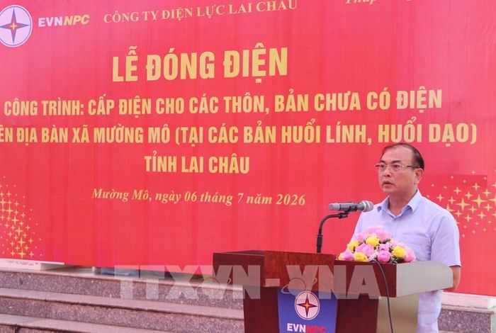 Ông Nguyễn Sỹ Cảnh, Phó Chủ tịch UBND tỉnh Lai Châu, phát biểu tại buổi lễ. Ảnh: Nguyễn Oanh - TTXVN 