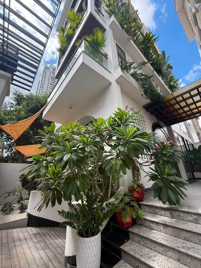 Vân Trang chia sẻ rằng căn nhà của cô “full cây”, dù là biệt thự phố không có nhiều đất trồng, nhưng điều đó không làm khó cô trong việc tạo mảng xanh. Nữ diễn viên lựa chọn trồng cây trong các bồn và sắp xếp khéo léo để phủ xanh toàn bộ không gian sống, mang thiên nhiên len lỏi vào từng góc nhỏ của ngôi nhà