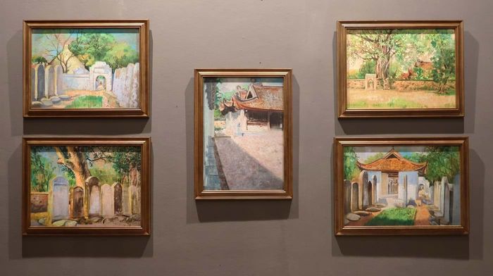 Triển lãm quy tụ tác phẩm đến từ nhiều thế hệ nghệ sĩ khác nhau khắc họa Văn Miếu - Quốc Tử Giám.