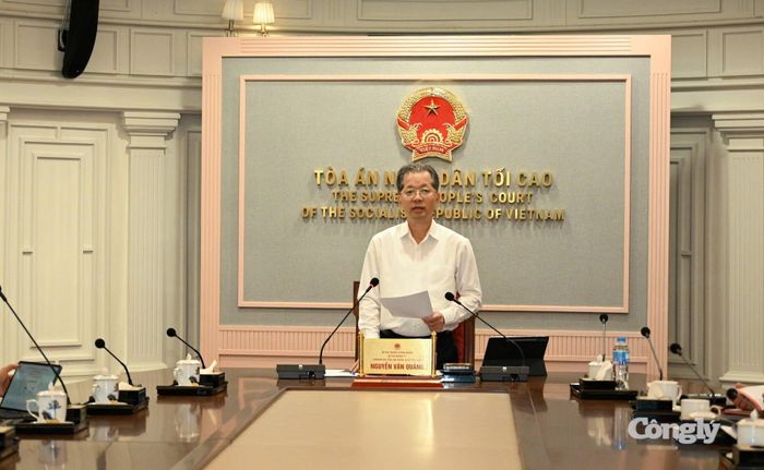 Chánh án Nguyễn Văn Quảng kết luận cuộc họp.
