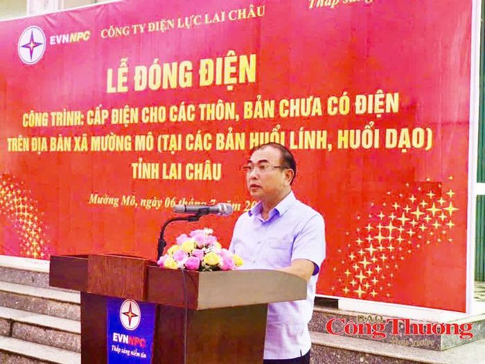 Phó Chủ tịch UBND tỉnh Lai Châu Nguyễn Sỹ Cảnh phát biểu tại buổi lễ. 