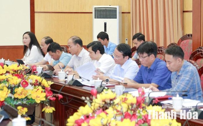 Các đại biểu dự hội nghị tại điểm cầu Thanh Hóa.