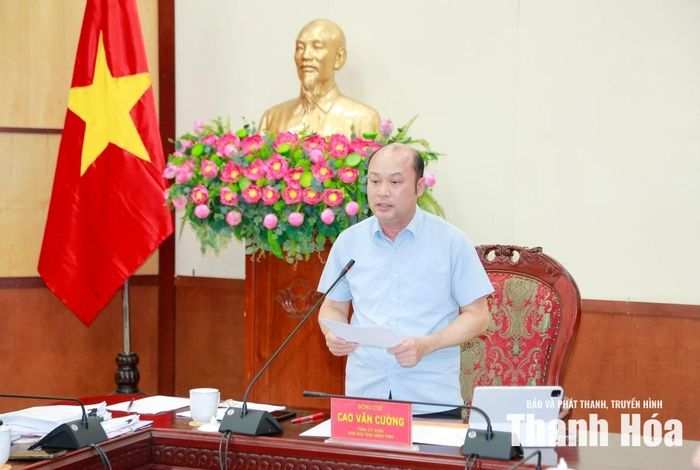 Phó Chủ tịch UBND tỉnh Cao Văn Cường phát biểu tại hội nghị.