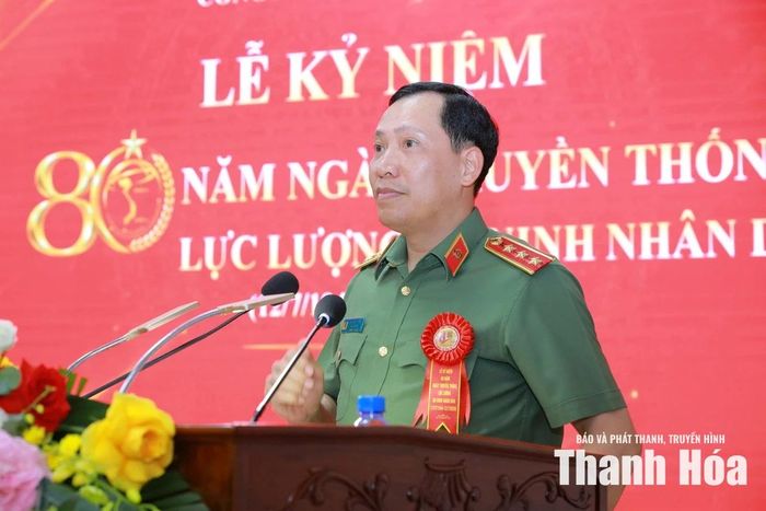 Thứ trưởng Bộ Công an Lê Văn Tuyến phát biểu tại lễ kỷ niệm.