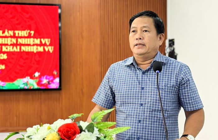 Phó Chủ tịch Ủy ban MTTQ Việt Nam tỉnh, Chủ tịch Hội Nông dân tỉnh An Giang Nguyễn Văn Cọp phát biểu chỉ đạo hội nghị.