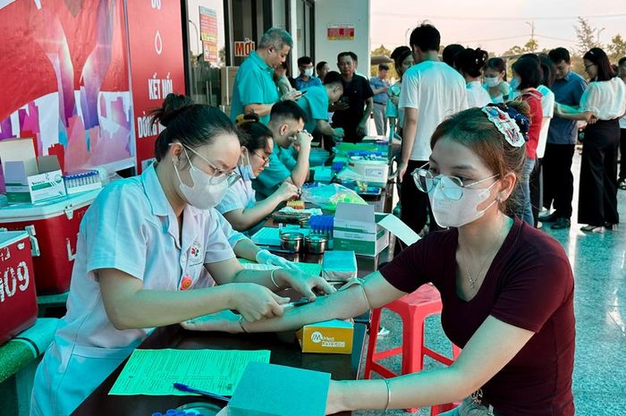  Người hiến máu được khám sàng lọc kỹ càng. 