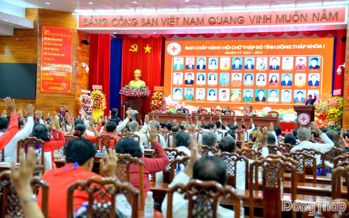 Các đại biểu tham gia biểu quyết tại Đại hội.