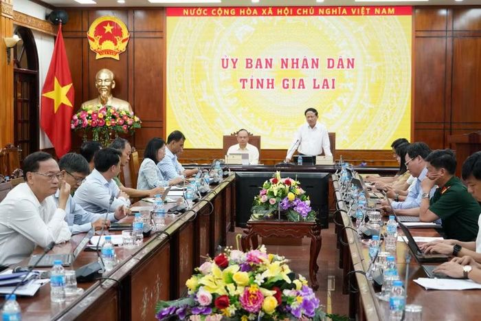  Quang cảnh hội nghị tại điểm cầu UBND tỉnh Gia Lai. Ảnh: N.H 