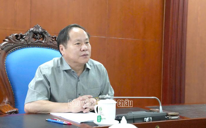 Đồng chí Tống Thanh Hải - Phó Chủ tịch Thường trực UBND tỉnh phát biểu kết luận cuộc họp.