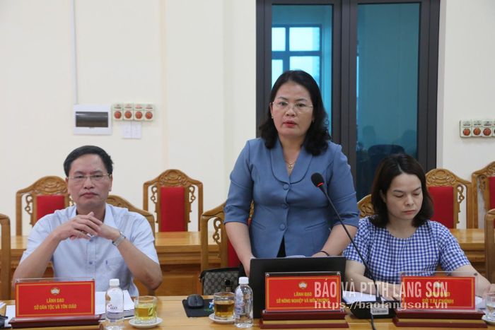 Lãnh đạo Sở Nông nghiệp và Môi trường phát biểu trao đổi tại buổi kiểm tra