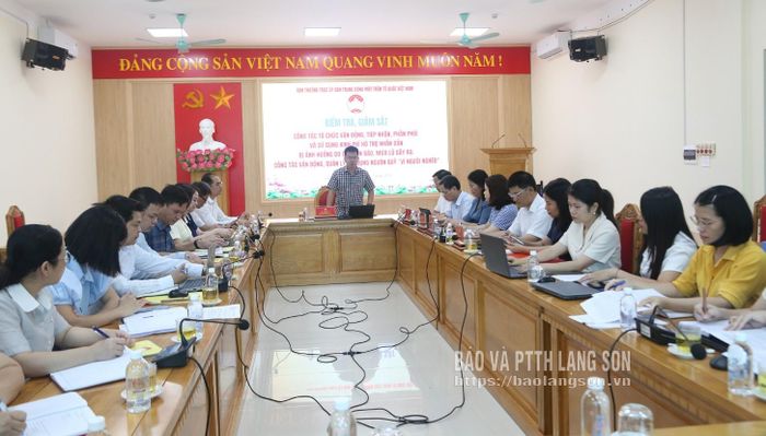 Đại diện đoàn kiểm tra Ủy ban Trung ương MTTQ Việt Nam phát biểu kết luận