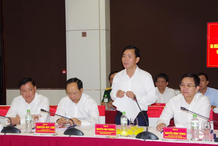 Đồng chí Nguyễn Văn Phương, Bí thư Tỉnh ủy Quảng Trị phát biểu tại hội nghị - Ảnh: T.D