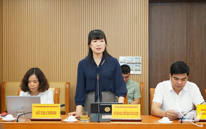 Lãnh đạo Sở Văn hóa, Thể thao và Du lịch phát biểu ý kiến tại cuộc họp.