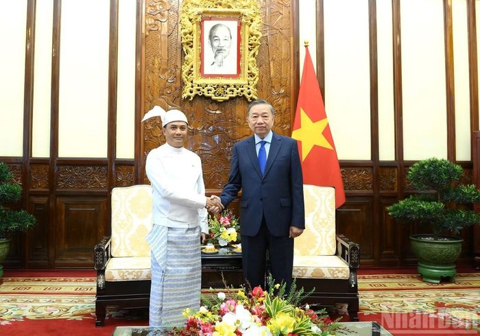 Tổng Bí thư, Chủ tịch nước Tô Lâm tiếp Đại sứ Myanmar Wai Linn. Ảnh: Nhandan.vn