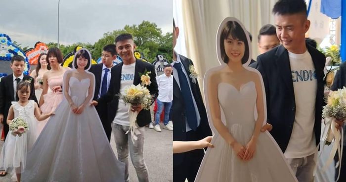 "Hôm nay, cuối cùng anh cũng cưới được em": Lời nhắn của chú rể trong đám cưới với vị hôn thê đã khuất khiến nhiều người xúc động. Ảnh: Asia One