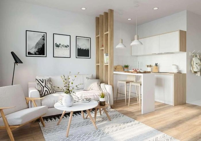 Khu vực ăn uống được bố trí ngay cạnh bếp