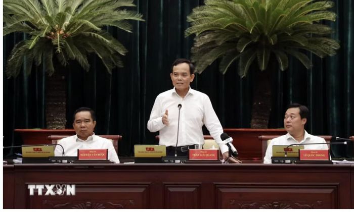 Bí thư Thành ủy TP.HCM Trần Lưu Quang kết luận Hội nghị - Ảnh: Tiến Lực/TTXVN