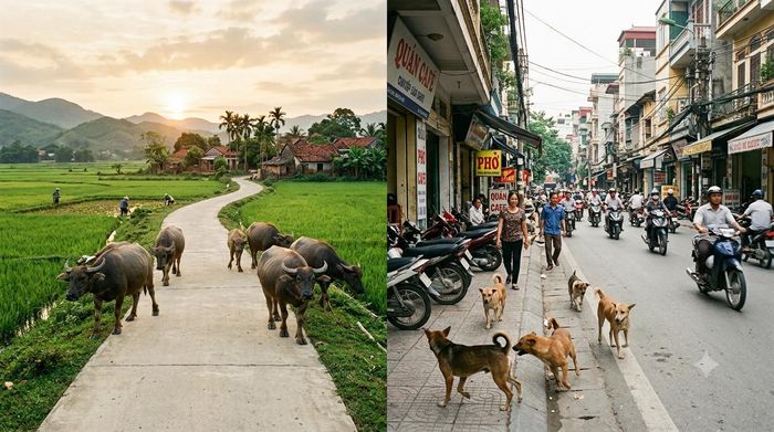 Dù ở thành phố hay nông thôn, vấn nạn thả rông vật nuôi khiến nhiều người bức xúc. (Ảnh minh họa: AI)