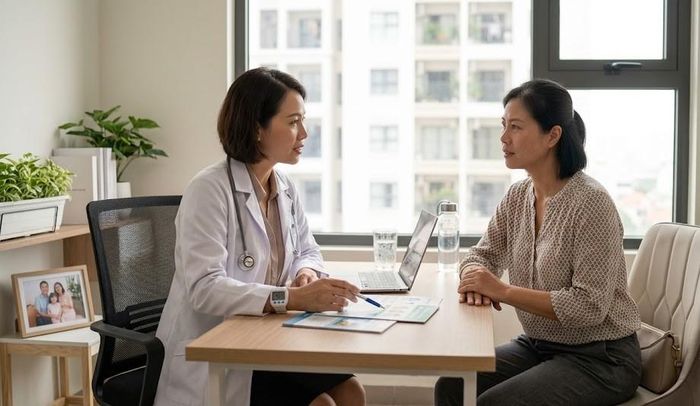 Nếu tăng cân khó kiểm soát cân nặng dù đã thay đổi lối sống, hoặc kèm các triệu chứng như mệt mỏi kéo dài, rối loạn kinh nguyệt nhiều cần đến gặp bác sĩ để được kiểm tra sức khỏe toàn diện.