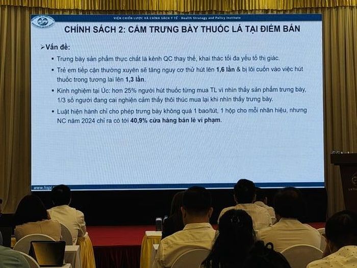 Bộ Y tế đề xuất chính sách cấm trưng bày thuốc lá tại điểm bán.
