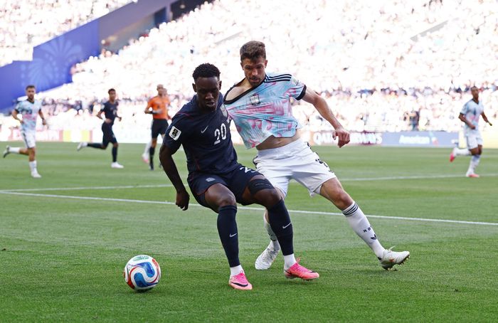 Folarin Balogun tại trận đấu gặp đội tuyển Bỉ trong Vòng 16 đội FIFA World Cup ngày 7/7. Ảnh: Reuters.