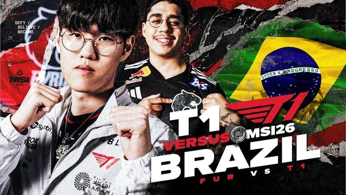 Trong cùng ngày, đại diện Furia của Brazil cũng thất bại hoàn toàn trước T1 và chính thức dừng bước tại MSI 2026. Ảnh: Caedrel/YouTube.