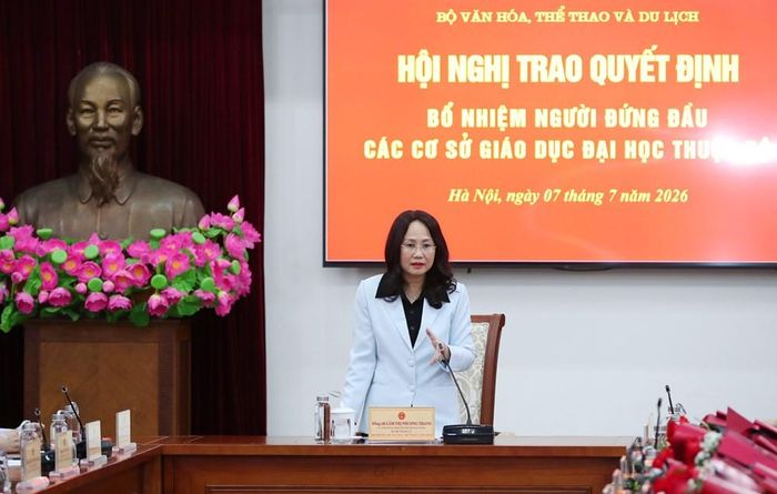 Bộ trưởng Lâm Thị Phương Thanh phát biểu giao nhiệm vụ