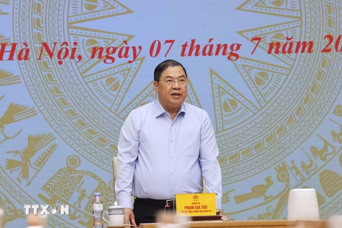 Đồng chí Phạm Gia Túc phát biểu chỉ đạo.