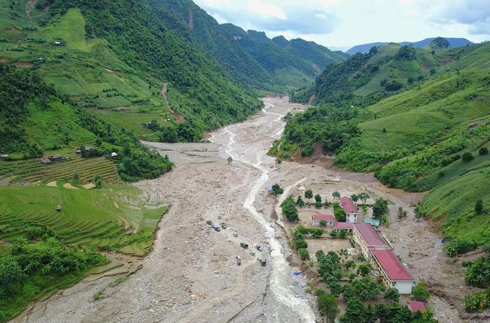  Đập Sabo tại xã Mường La có tác dụng ngăn bùn, đá từ thượng nguồn đổ xuống hạ lưu của dòng suối Mường La. Ảnh: BỘ NNMT 