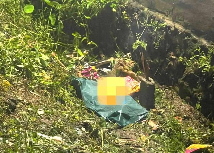 Hộp sọ người được phát hiện dưới mương nước vào đêm 6/7.