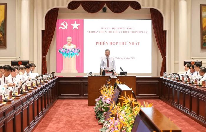 Tổng Bí thư, Chủ tịch nước Tô Lâm phát biểu tại phiên họp, ngày 22/6. Ảnh: TTXVN.