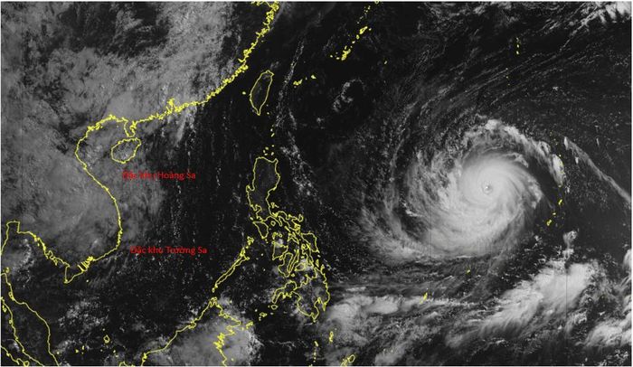 Hình ảnh của siêu bão BAVI trên ảnh mây vệ tinh Himawari của Nhật Bản lúc7h30 sáng ngày 07/7/2026