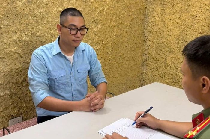 Bị can Trần Việt Anh tại cơ quan công an. Ảnh: CQĐT