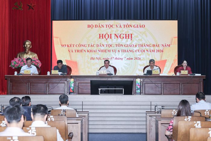 Hội nghị sơ kết công tác dân tộc, tôn giáo 6 tháng đầu năm và triển khai nhiệm vụ 6 tháng cuối năm 2026. Ảnh: Lê Anh Dũng