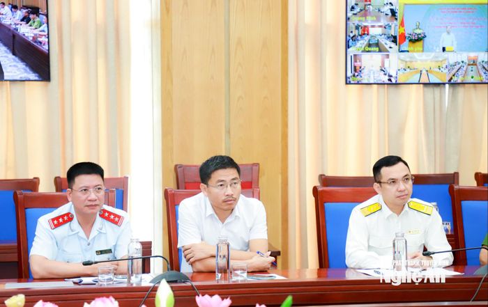Các đại biểu tham dự hội nghị tại điểm cầu tỉnh Nghệ An. Ảnh: Thành Duy