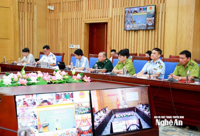 Các đại biểu tham dự hội nghị tại điểm cầu tỉnh Nghệ An. Ảnh: Thành Duy