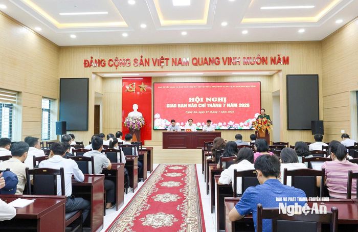 Quang cảnh hội nghị giao ban báo chí tháng 7 năm 2026. Ảnh: Mai Hương
