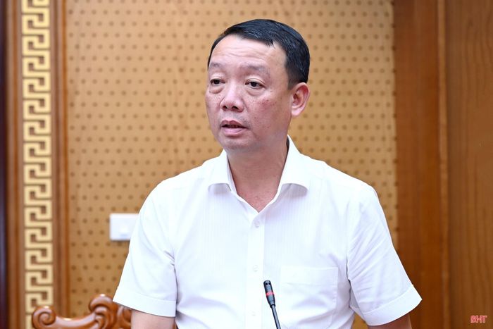 Đồng chí Phan Thiên Định - Phó Bí thư Tỉnh ủy, Chủ tịch UBND tỉnh phát biểu tại phiên họp.