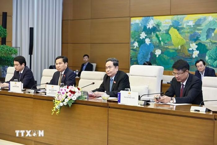 Chủ tịch Quốc hội Trần Thanh Mẫn phát biểu.(Ảnh: Doãn Tấn/TTXVN)