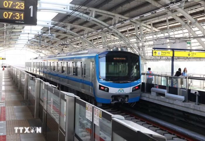 Tuyến metro số 1 (Bến Thành-Suối Tiên). (Ảnh: Hồng Đạt/TTXVN)