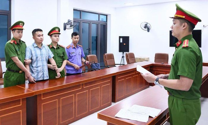Nguyễn Hà Duy tại Cơ quan công an. Ảnh: Công an tỉnh Tuyên Quang
