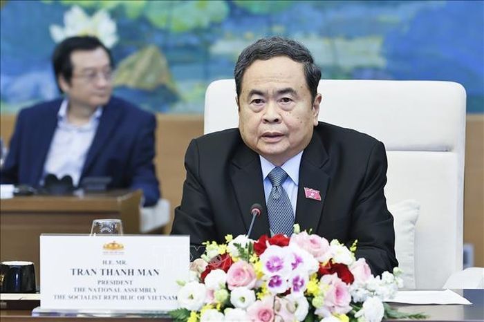 Chủ tịch Quốc hội Trần Thanh Mẫn phát biểu. Ảnh: Doãn Tấn/TTXVN.