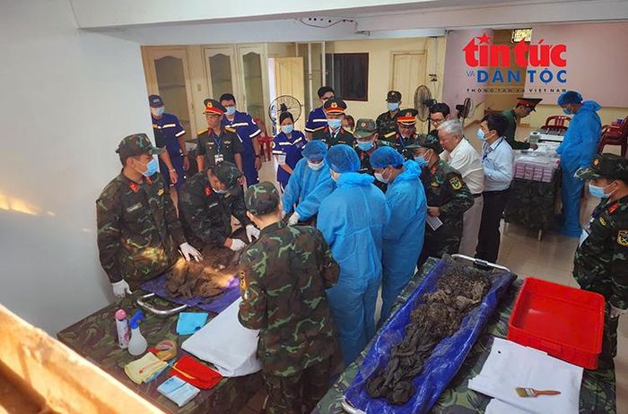 Khu vực lấy mẫu và lưu mẫu hài cốt liệt sĩ.