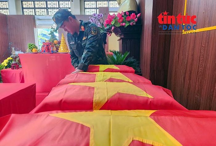 Hài cốt liệt sĩ được để trong Nhà tưởng niệm.
