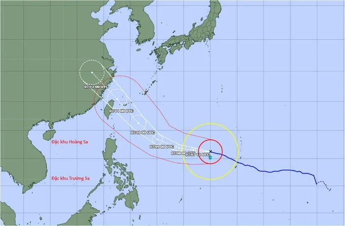  Quỹ đạo của siêu bão Ba Vì do JMA (Nhật Bản) dự báo. Nguồn hình ảnh: TTDBKTTVQG 