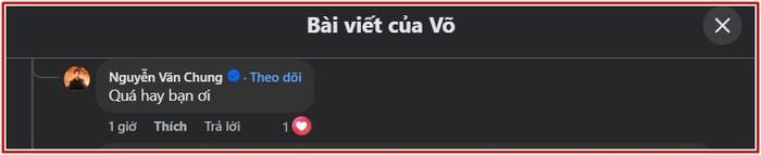 Nhạc sĩ Nguyễn Văn Chung để lại nhận xét dưới bài đăng của Võ Hạ Trâm.