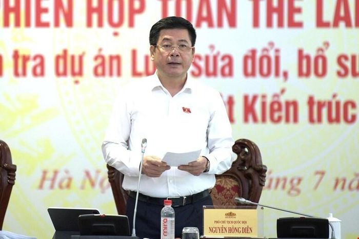 Phó Chủ tịch Quốc hội Nguyễn Hồng Diên phát biểu chỉ đạo tại phiên họp. Ảnh: Cao Hoàng