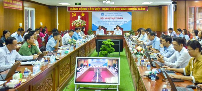 Quang cảnh hội nghị tại điểm cầu tỉnh An Giang.